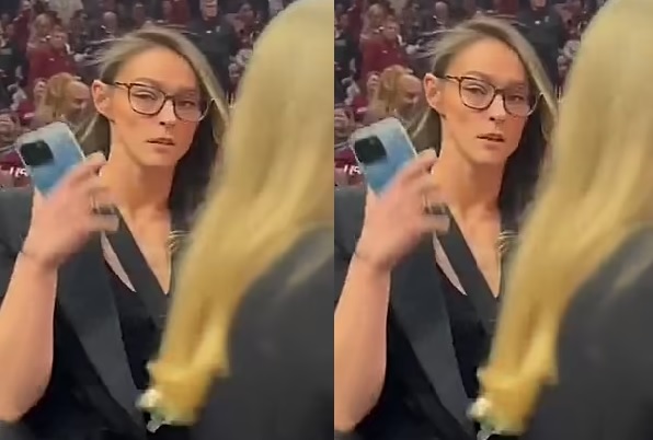 WAG tries to find her seat before NC State vs South Carolina